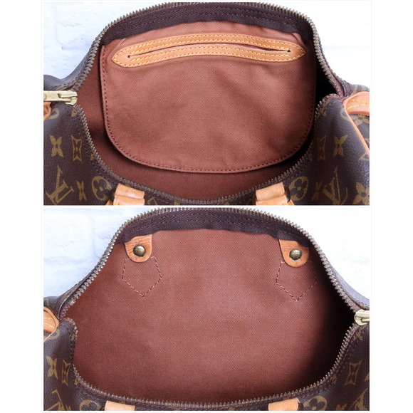 Louis Vuitton Speedy 30 Monogram Satchel Purse Brown Bag Handbag Large Tote Zip - Picture 7 of 16